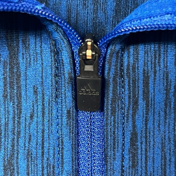 Adidas Top M Blue‎ Reflective Quarter Zip Hi Lo Thumbholes Climalite Athleisure - Picture 4 of 13